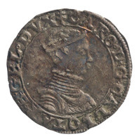 TMNK 06754
<br/>
Halve teston uit Gelre op naam van Karel III van Lotharingen, hertog van Lotharingen, pretendent van Gelderland (1555-1608)
<br/>
<em>Gelre, hertogdom (1339-1581)</em>