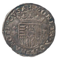 TMNK 06754
<br/>
Halve teston uit Gelre op naam van Karel III van Lotharingen, hertog van Lotharingen, pretendent van Gelderland (1555-1608)
<br/>
<em>Gelre, hertogdom (1339-1581)</em>