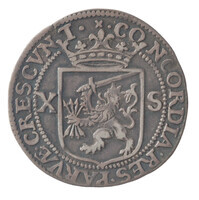 TMNK 06895
<br/>
Tien stuiver (twintiggrootstuk) uit Gelderland
<br/>
<em>Republiek der Zeven Verenigde Nederlanden, Gelderland, provincie</em>