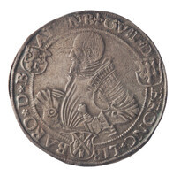 TMNK 07415
<br/>
Halve daalder uit Batenburg op naam van Willem V van Bronckhorst, heer van Batenburg en Stein (1556-1573)
<br/>
<em>Batenburg, heerlijkheid (1534-1795)</em>