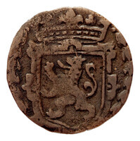 TMNK 07505
<br/>
Duit uit Batenburg op naam van Maximiliaan van Bronckhorst, vrijheer van Batenburg (1602-1641)
<br/>
<em>Batenburg, heerlijkheid (1534-1795)</em>