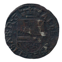 TMNK 08091
<br/>
Oord uit Roermond op naam van Albrecht en Isabella, soeverein vorsten over de Zuidelijke Nederlanden (1598-1621)
<br/>
<em>Spaanse Nederlanden, Roermond</em>