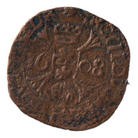 TMNK 08093
<br/>
Oord uit Roermond op naam van Albrecht en Isabella, soeverein vorsten over de Zuidelijke Nederlanden (1598-1621)
<br/>
<em>Spaanse Nederlanden, Roermond</em>