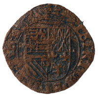 TMNK 08093
<br/>
Oord uit Roermond op naam van Albrecht en Isabella, soeverein vorsten over de Zuidelijke Nederlanden (1598-1621)
<br/>
<em>Spaanse Nederlanden, Roermond</em>