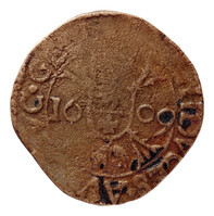 TMNK 08096
<br/>
Oord uit Roermond op naam van Albrecht en Isabella, soeverein vorsten over de Zuidelijke Nederlanden (1598-1621)
<br/>
<em>Spaanse Nederlanden, Roermond</em>