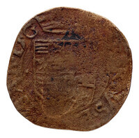 TMNK 08096
<br/>
Oord uit Roermond op naam van Albrecht en Isabella, soeverein vorsten over de Zuidelijke Nederlanden (1598-1621)
<br/>
<em>Spaanse Nederlanden, Roermond</em>