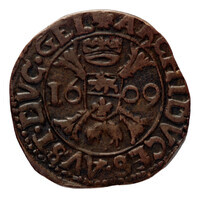 TMNK 08097
<br/>
Oord uit Roermond op naam van Albrecht en Isabella, soeverein vorsten over de Zuidelijke Nederlanden (1598-1621)
<br/>
<em>Spaanse Nederlanden, Roermond</em>