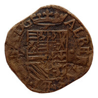 TMNK 08098
<br/>
Oord uit Roermond op naam van Albrecht en Isabella, soeverein vorsten over de Zuidelijke Nederlanden (1598-1621)
<br/>
<em>Spaanse Nederlanden, Roermond</em>