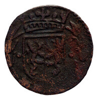 TMNK 08110
<br/>
Duit uit Roermond op naam van Philips IV (1621-1665)
<br/>
<em>Roermond, Spaanse Nederlanden</em>