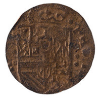 TMNK 08114
<br/>
Duit uit Roermond op naam van Philips IV (1621-1665)
<br/>
<em>Roermond, Spaanse Nederlanden</em>