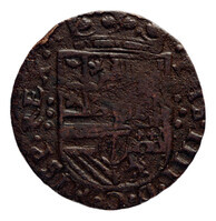 TMNK 08115
<br/>
Duit uit Roermond op naam van Philips IV (1621-1665)
<br/>
<em>Roermond, Spaanse Nederlanden</em>