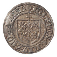 TMNK 08229
<br/>
Halve groot uit Kleef en Marck op naam van Jan I (Johannes I), hertog van Kleef en graaf van Marck
<br/>
<em>Kleef en Marck, hertogdom en graafschap</em>