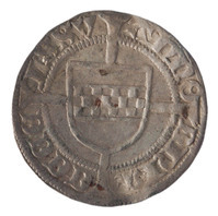 TMNK 08229
<br/>
Halve groot uit Kleef en Marck op naam van Jan I (Johannes I), hertog van Kleef en graaf van Marck
<br/>
<em>Kleef en Marck, hertogdom en graafschap</em>