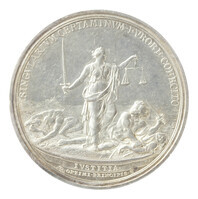 TMNK 08597
<br/>
Afschaffing van het tweegevecht (duel) door Lodewijk XIV in Frankrijk in 1662 (onderdeel van de Histoire Métallique)
<br/>
<em>Frankrijk, Koninkrijk (987-1791)</em>