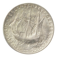 TMNK 09056
<br/>
Halve dollar uit de Verenigde Staten van Amerika over driehonderd jaar Pilgrim Fathers
<br/>
<em>Verenigde Staten van Amerika, Republiek (1788-heden)</em>