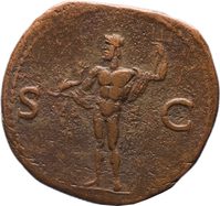 TMNK 09311
<br/>
As uit het Romeinse Keizerrijk op naam van Agrippa, Romeins generaal / Tiberius, keizer van het Romeinse Rijk (14-37)
<br/>
<em>Romeins Keizerrijk</em>