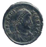 TMNK 09725
<br/>
Aes 3 uit het Oost-Romeinse Rijk op naam van Flavius Arcadius, Oost-Romeins keizer (383-408)
<br/>
<em>Oost-Romeinse Rijk</em>