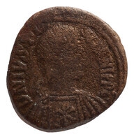 TMNK 09753
<br/>
Follis (veertig nummi) uit het Byzantijnse Rijk op naam van Justinianus I
<br/>
<em>Byzantijns Keizerrijk</em>