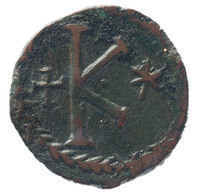 TMNK 09764
<br/>
Halve follis (twintig nummi) uit het Byzantijnse Rijk op naam van Justinianus I
<br/>
<em>Byzantijns Keizerrijk</em>