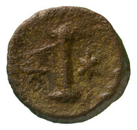 TMNK 09769
<br/>
Kwart follis (tien nummi) uit het Byzantijnse Rijk op naam van Justinianus I
<br/>
<em>Byzantijns Keizerrijk</em>