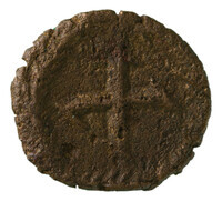 TMNK 09770
<br/>
Kwart follis (tien nummi) uit het Byzantijnse Rijk op naam van Justinianus I
<br/>
<em>Byzantijns Keizerrijk</em>