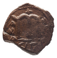 TMNK 09808
<br/>
Follis (veertig nummi) uit het Byzantijnse Rijk op naam van Heraclius, keizer (610-641)
<br/>
<em>Byzantijns Keizerrijk</em>
