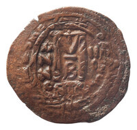 TMNK 09814
<br/>
Follis uit het Byzantijnse Rijk op naam van Heraclius, keizer (610-641) / Heraclius Constantijn III, keizer (641)
<br/>
<em>Byzantijns Keizerrijk</em>