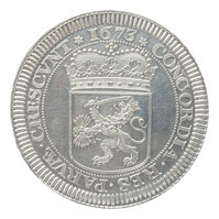 TMNK 10148
<br/>
Zilveren dukaat van West-Friesland, van de Geoctroieerde Munt te Enkhuizen, met foutief wapenschild
<br/>
<em>Republiek der Zeven Verenigde Nederlanden, Holland (West-Friesland), landschap (1573-1795)</em>