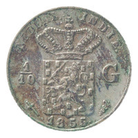 TMNK 10730
<br/>
Tiende gulden uit Nederlands-Indië op naam van Willem III, koning der Nederlanden (1849-1890)
<br/>
<em>Nederlands-Indië, Koninkrijk der Nederlanden (1830-heden)</em>