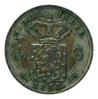 TMNK 10733
<br/>
Tiende gulden uit Nederlands-Indië op naam van Willem III, koning der Nederlanden (1849-1890)
<br/>
<em>Nederlands-Indië, Koninkrijk der Nederlanden (1830-heden)</em>