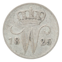 TMNK 10840
<br/>
Vijfentwintig cent (kwartje) uit Nederland op naam van Willem I, koning (1815-1840)
<br/>
<em>Verenigd Koninkrijk der Nederlanden (1815-1830)</em>