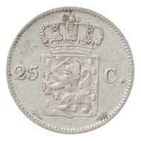 TMNK 10840
<br/>
Vijfentwintig cent (kwartje) uit Nederland op naam van Willem I, koning (1815-1840)
<br/>
<em>Verenigd Koninkrijk der Nederlanden (1815-1830)</em>