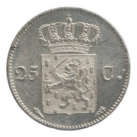 TMNK 10841
<br/>
Vijfentwintig cent (kwartje) uit Nederland op naam van Willem I, koning (1815-1840)
<br/>
<em>Verenigd Koninkrijk der Nederlanden (1815-1830)</em>