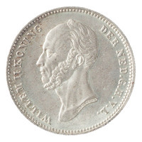 TMNK 10851
<br/>
Vijfentwintig cent (kwartje) uit Nederland op naam van Willem II, koning der Nederlanden (1840-1849)
<br/>
<em>Nederland, Koninkrijk (1830-heden)</em>