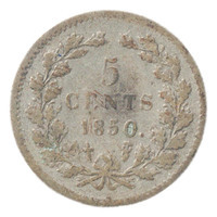 TMNK 10857
          <br/>
          Vijf cent (stuiver) uit Nederland op naam van Willem III, koning der Nederlanden (1849-1890)
          <br/>
          <em>Nederland, Koninkrijk (1830-heden)</em>
