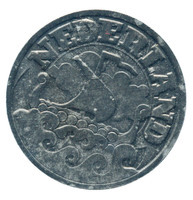 TMNK 10877
<br/>
Vijfentwintig cent (kwartje) uit Nederland uit de tijd van de Duitse bezetting (1940-1945)
<br/>
<em>Nederland, Duitse bezetting (1940-1945)</em>