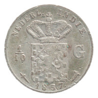 TMNK 10904
<br/>
Tiende gulden uit Nederlands-Indië op naam van Willem III, koning der Nederlanden (1849-1890)
<br/>
<em>Nederlands-Indië, Koninkrijk der Nederlanden (1830-heden)</em>