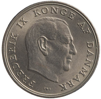 TMNK 11068
          <br/>
          Vijf kroner uit Denemarken op naam van Frederik IX (1947-1972)
          <br/>
          <em>Denemarken, koninkrijk</em>