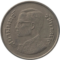 TMNK 11069
<br/>
Vijf baht uit Thailand op naam van Phra Chaoyuhua Bhumibol Adulyadej, koning Rama IX (1946- )
<br/>
<em>Thailand, koninkrijk</em>