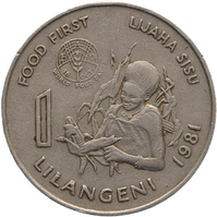 TMNK 11087
<br/>
Lilangeni uit Swaziland op naam van koning Sobhuza II
<br/>
<em>Swaziland</em>