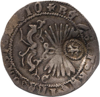 TMNK 11102
<br/>
Reaal uit Spanje op naam van Ferdinand II van Aragon, koning (1479-1516) / Isabella I van Castilië, koningin (1474-1504)
<br/>
<em>Spanje</em>