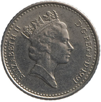TMNK 11118
<br/>
Vijf pence uit Groot-Brittannië op naam van Elizabeth II, koningin (1952-2022)
<br/>
<em>Groot-Brittannië</em>