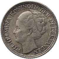 TMNK 11157
<br/>
Tiende gulden uit Curaçao op naam van koningin Wilhelmina (1890-1948)
<br/>
<em>Curaçao, Koninkrijk der Nederlanden (1830-heden)</em>