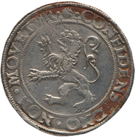 TMNK 11266
<br/>
Leeuwendaalder uit Holland op naam van Philips II, koning van Spanje (1556-1598)
<br/>
<em>Holland, graafschap</em>