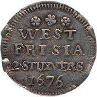 TMNK 11768
<br/>
Dubbele stuiver bankgeld uit West-Friesland, van de Geoctroieerde Munt te Enkhuizen
<br/>
<em>Republiek der Zeven Verenigde Nederlanden, Holland (West-Friesland), landschap (1573-1795)</em>