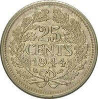 TMNK 11934
          <br/>
          Vijfentwintig cent (kwartje) uit Nederland op naam van koningin Wilhelmina (1890-1948)
          <br/>
          <em>Nederland, Koninkrijk (1830-heden)</em>