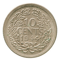 TMNK 11962
          <br/>
          Tien cent (dubbeltje) uit Nederland op naam van koningin Wilhelmina (1890-1948)
          <br/>
          <em>Nederland, Koninkrijk (1830-heden)</em>