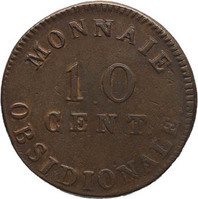 TMNK 12020
<br/>
Tien centime (noodmunt) uit Antwerpen
<br/>
<em>Antwerpen</em>