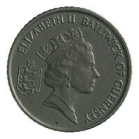 TMNK 12149
<br/>
Vijf pence uit Guernsey op naam van Elizabeth II, koningin (1952-2022)
<br/>
<em>Guernsey</em>