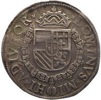 TMNK 12184
          <br/>
          Bourgondische kruisdaalder uit Overijssel op naam van Philips II, koning van Spanje (1556-1598)
          <br/>
          <em>Overijssel, provincie</em>